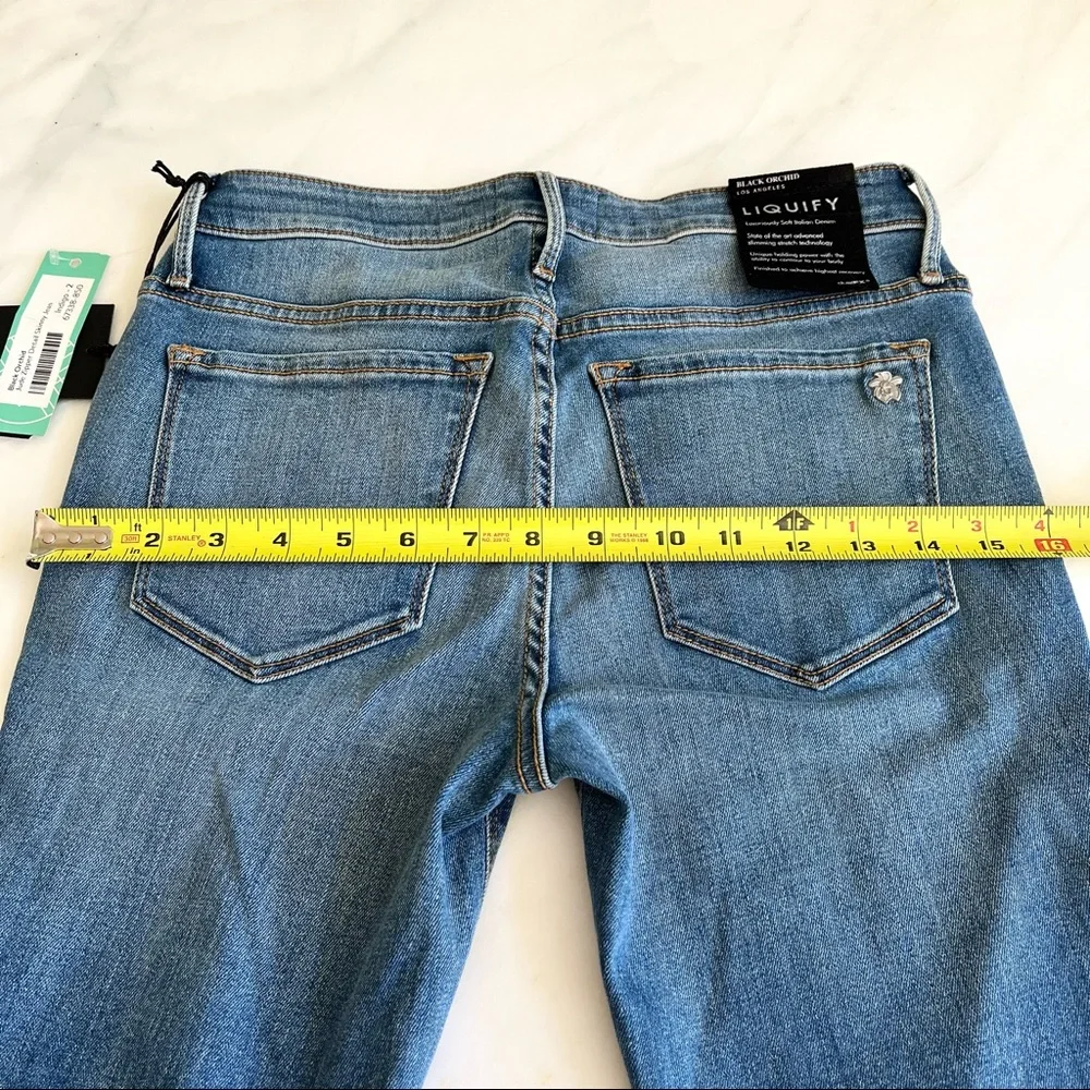 Black Orchid Jude Zipper Detail Skinny Jean Indigo Sz 26 - Picture 13 of 13